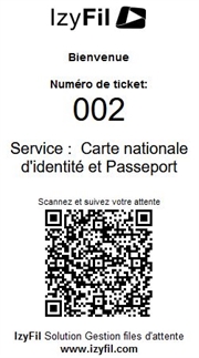 Un code QR pour suivre son temps d'attente IzyFil innove, plus besoin de télécharger une application pour suivre son temps d'attente.
Un scan du code QR permet de suivre en temps réel son temps d'attente depuis son smartphone.